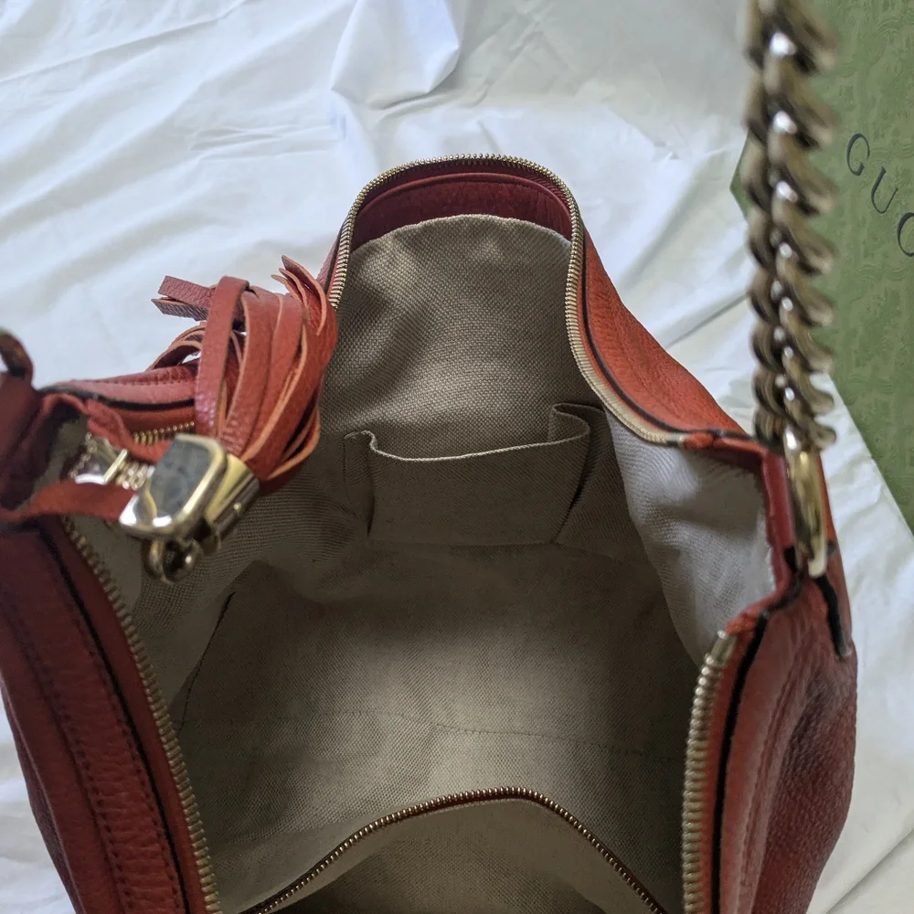 Gucci Soho Red Chain Hobo